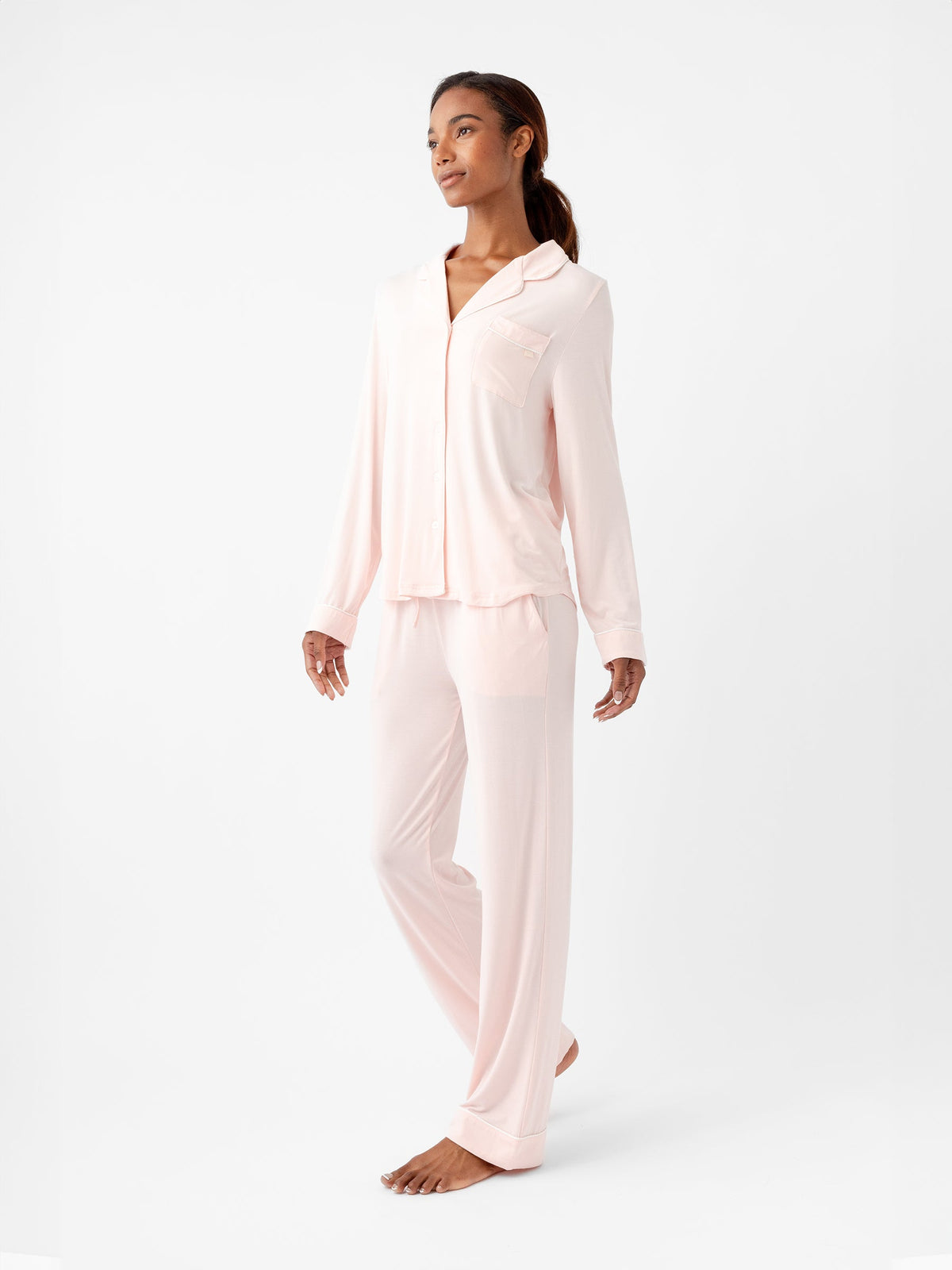 Women's Bamboo Stretch-Knit Long Sleeve Pajama Top - Tall