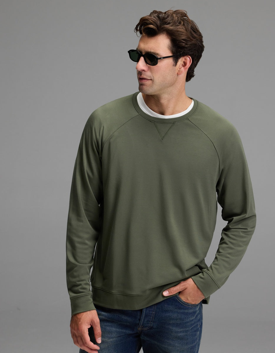 Men's Brushed Bamboo Pullover Crew