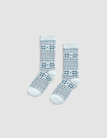 Snowflake Plush Lounge Calf Sock