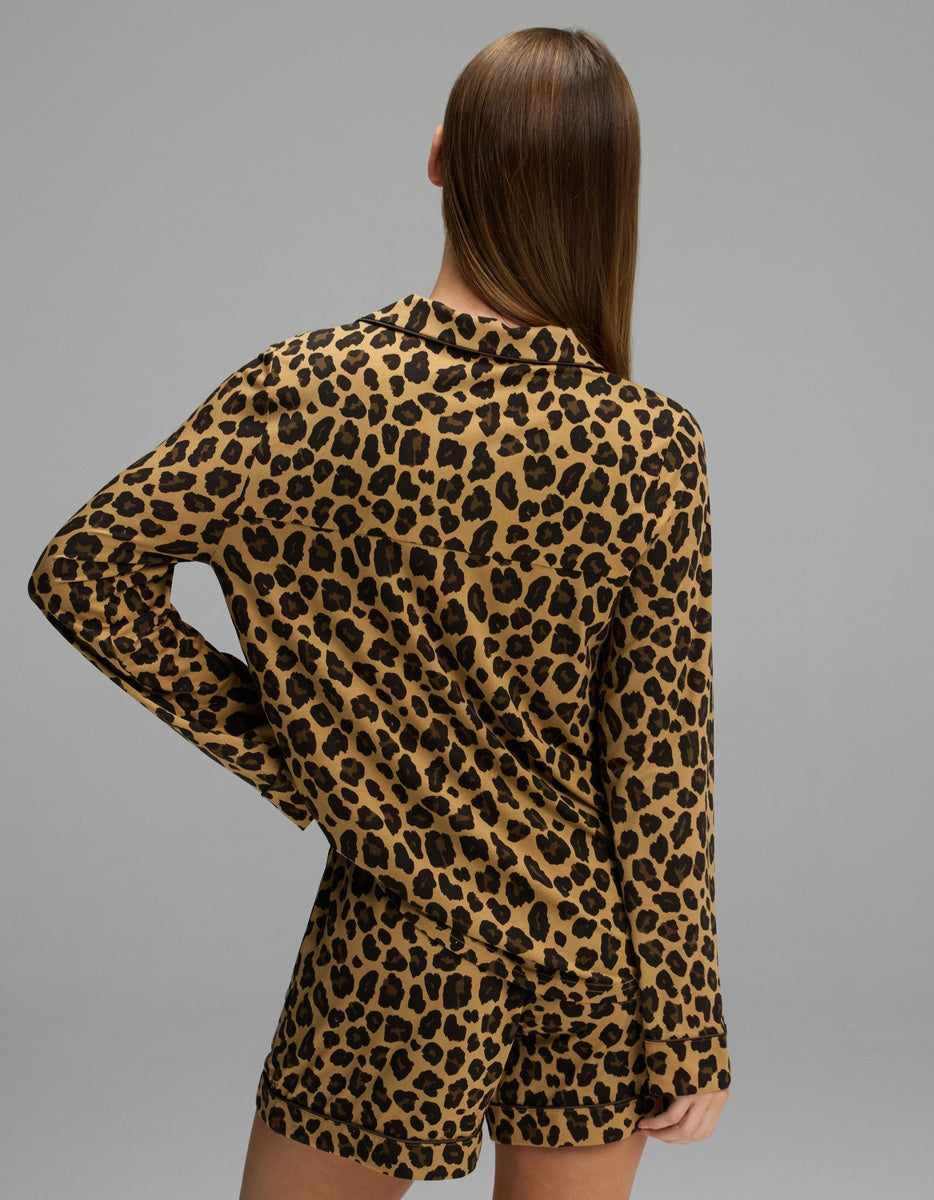 Women's Bamboo Stretch-Knit Long Sleeve & Short Pajama Set